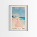 Cockburn Town Beach, Turks and Caicos Watercolor Beach Print, Vacation Gift, Turks and Caicos Wall Art, Framed Canvas Print, Framed Beach Painting