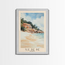 Île de Ré, France Watercolor Beach Print, Vacation Gift, France Wall Art, Beach Painting, Beach Decor, Beach Painting