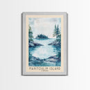 Manitoulin Island, Canada Watercolor Beach Print, Vacation Gift, Canada Wall Art, Framed Canvas Print, Framed Beach Painting