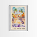 Playa Balandra, Mexico Watercolor Print, Vacation Gift, Mexico Wall Art, Beach Painting, Beach Decor, Large Wall Art, Wood Frame Art