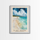 Playa Grande, Dominican Republic Watercolor Beach Print, Vacation Gift, Dominican Republic Wall Art, Framed Canvas Print, Framed Beach Painting