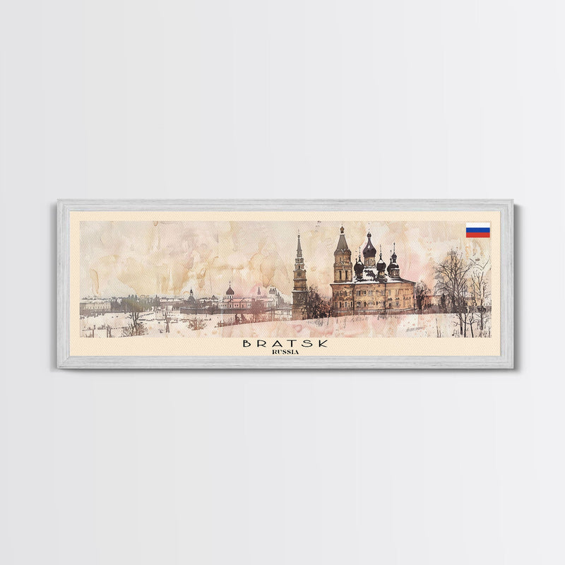 Bratsk Russia Travel Print Wall Art, Panoramic City Art, Travel Art, Wall Decor, Vacation Gift, Framed Canvas Print Or Metal Art