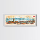 Lausanne Switzerland Travel Print Wall Art, Panoramic City Art, Travel Art, Wall Decor, Vacation Gift, Framed Canvas Print Or Metal Art