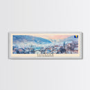Mostar Bosnia Travel Art, City Art, Framed Canvas Print or Metal Wall Art, Europe Travel Poster, Panoramic Wall Art, Extra Wide Wall Art