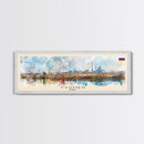 Tyumen Russia Panoramic Travel Poster, Framed Canvas Print or Metal Wall Art, Travel Art, Home Decor, Panoramic Painting, Midcentury Art