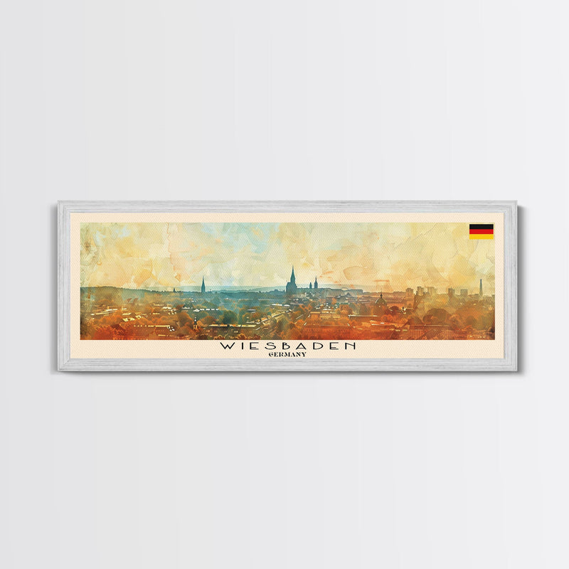 Wiesbaden Germany Travel Print Wall Art, Panoramic City Art, Travel Art, Wall Decor, Vacation Gift, Framed Canvas Print Or Metal Art