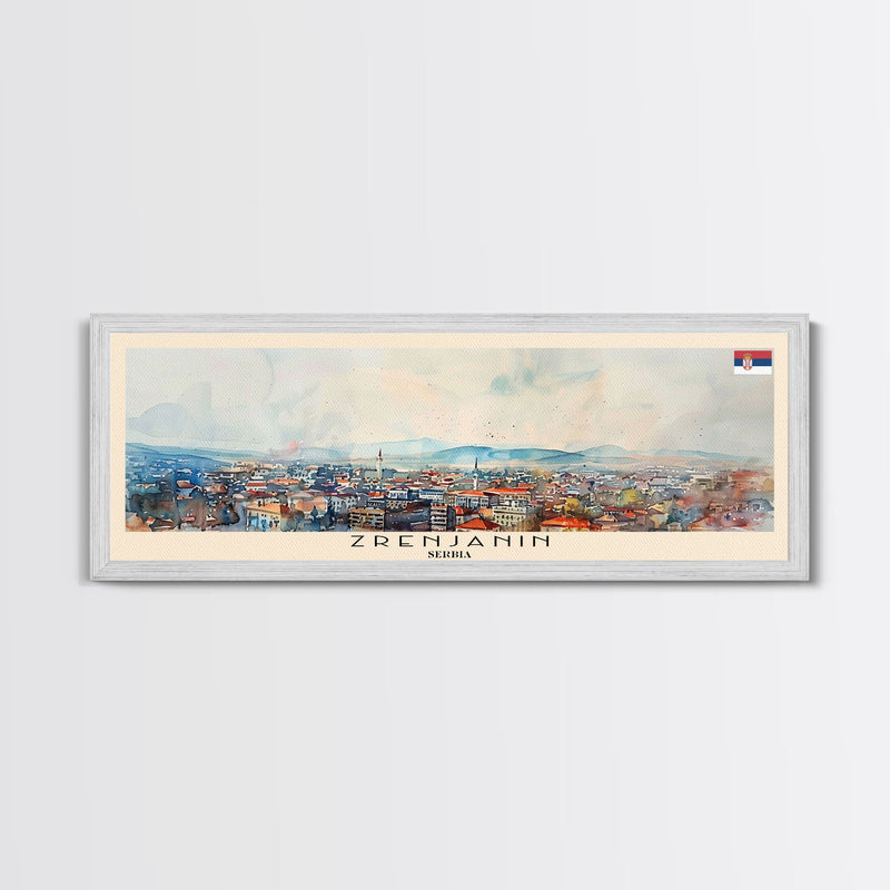 Zrenjanin Serbia Wall Art, Panoramic Travel Poster, Panoramic Framed Canvas Print, City Wall Art, Wall Hanging Home Decor, Travel Art