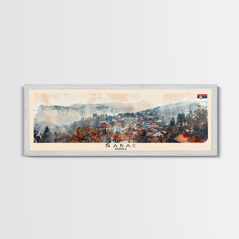 Å abac Serbia Wall Art, Panoramic Travel Poster, Panoramic Framed Canvas Print, City Wall Art, Wall Hanging Home Decor, Travel Art