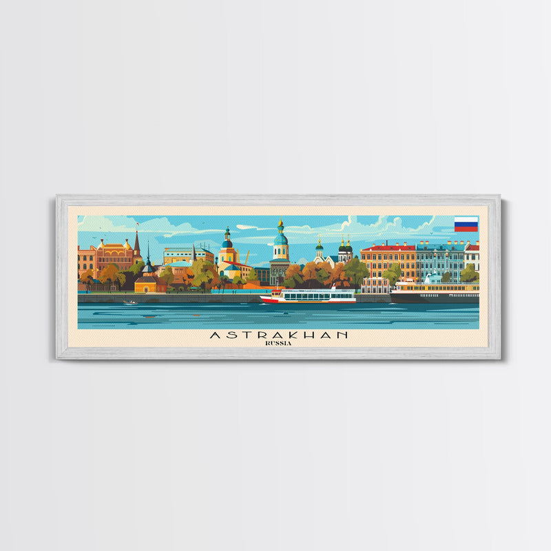 Astrakhan Russia Travel Print Wall Art, Panoramic City Art, Travel Art, Wall Decor, Vacation Gift, Framed Canvas Print Or Metal Art