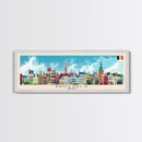 Brussels Belgium Panoramic Travel Poster, Framed Canvas Print or Metal Wall Art, Travel Art, Home Decor, Panoramic Painting, Midcentury Art
