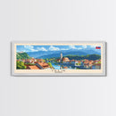 Celje Slovenia Panoramic Travel Poster, Framed Canvas Print or Metal Wall Art, Travel Art, Home Decor, Panoramic Painting, Midcentury Art