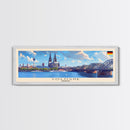 Cologne Germany Panoramic Travel Poster, Framed Canvas Print or Metal Wall Art, Travel Art, Home Decor, Panoramic Painting, Midcentury Art