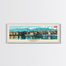 Geneva Switzerland Wall Art, Panoramic Travel Poster, Panoramic Framed Canvas Print, City Wall Art, Wall Hanging Home Decor, Travel Art