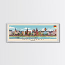 Halle Saale Germany Wall Art, Panoramic Travel Poster, Panoramic Framed Canvas Print, City Wall Art, Wall Hanging Home Decor, Travel Art