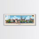 Krefeld Germany Panoramic Travel Poster, Framed Canvas Print or Metal Wall Art, Travel Art, Home Decor, Panoramic Painting, Midcentury Art