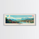 Kutaisi Georgia Panoramic Travel Poster, Framed Canvas Print or Metal Wall Art, Travel Art, Home Decor, Panoramic Painting, Midcentury Art