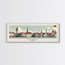 Leipzig Germany Panoramic Travel Poster, Framed Canvas Print or Metal Wall Art, Travel Art, Home Decor, Panoramic Painting, Midcentury Art