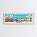 Madrid Spain Panoramic Travel Poster, Framed Canvas Print or Metal Wall Art, Travel Art, Home Decor, Panoramic Painting, Midcentury Art