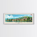 Valjevo Serbia Panoramic Travel Poster, Framed Canvas Print or Metal Wall Art, Travel Art, Home Decor, Panoramic Painting, Midcentury Art