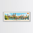 Zaragoza Spain Wall Art, Panoramic Travel Poster, Panoramic Framed Canvas Print, City Wall Art, Wall Hanging Home Decor, Travel Art
