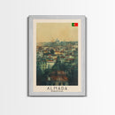 Almada Portugal Historic City Travel Poster Art, Framed Canvas Print, Beautiful Wall Art for Living Room or Bedroom, Home Decoration