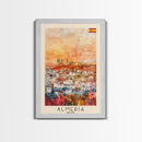 Almeria Spain Beachside City Travel Poster Art, Framed Canvas Print, Vibrant Wall Art for Living Room, Bedroom Decor, Home Decoration