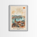 Gothenburg Sweden Harbor View Art, Framed Canvas Print, Living Room Wall Art, Travel Poster, Home Decoration