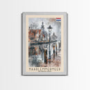 Haarlem Netherlands Historic City Art, Framed Canvas Print, Living Room Wall Art, Travel Poster, Home Decor, Dutch Wall Art
