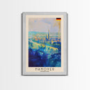 Hanover Germany Cityscape Framed Canvas Print, Wall Art for Living Room Decor, Office Art, Home Decor, Skyline Poster Art, Travel Poster Art