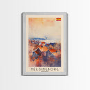 Helsingborg Sweden Coastal Town Art, Framed Canvas Wall Art, Home Decor, Living Room Art, Scandinavian Poster, Wall Decor, Travel Poster Art