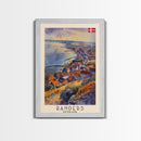 Randers Denmark Travel Poster Framed Canvas Print, Watercolor Painting, Scenic Wall Art, Home Decor, Danish Landscape, Classic Art