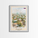 Ryazan Russia Travel Poster Framed Canvas Print, Watercolor Painting, Scenic Wall Art, Home Decor, Russian Cityscape, Modern Art