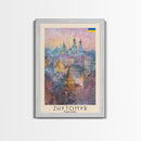 Zhytomyr Ukraine Travel Poster Framed Canvas Print, Watercolor Painting, Scenic Wall Art, Home Decor, Ukrainian Landscape, Perfect Gift