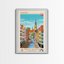 Aalst Belgium Travel Poster Framed Canvas Print, Midcentury Modern Wall Art, Pop Art Home Decor, Scenic View Art, Vacation Gift, Living Room Art, Cultural Print