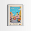 Arad Romania Travel Poster Framed Canvas Print, Midcentury Modern Art, Pop Art Wall Decor, Home Decor, Vacation Gift, Living Room Art