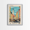 Augsburg Germany Travel Poster Framed Canvas Print, Midcentury Modern Art, Pop Art Wall Decor, Home Decor, Vacation Gift, Living Room Art