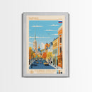 Barnaul Russia Travel Poster Framed Canvas Print, Midcentury Modern Art, Pop Art Wall Decor, Home Decor, Vacation Gift, Living Room Art