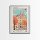 Bordeaux France Travel Poster Framed Canvas Print, Midcentury Modern Art, Pop Art Home Decor, Scenic Wall Art, Living Room Decoration