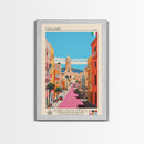 Cagliari Italy Travel Poster Framed Canvas Print, Midcentury Modern Art, Pop Art Wall Decor, Home Decor, Vacation Gift, Living Room Art