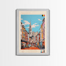 Charleroi Belgium Travel Poster Framed Canvas Print, Midcentury Modern Art, Pop Art Wall Decor, Home Decor, Vacation Gift, Living Room Art