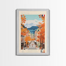 Grenoble France Travel Poster Framed Canvas Print, Midcentury Modern Art, Pop Art Wall Decor, Home Decor, Vacation Gift, Office Art