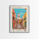 Jerez de la Frontera Spain Travel Poster Framed Canvas Print, Midcentury Modern Art, Pop Art Wall Decor, Scenic Bedroom Art, Office Decoration