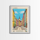 Klaipėda Lithuania Travel Poster Framed Canvas Print, Midcentury Modern Art, Pop Art Wall Decor, Home Decor, Vacation Gift, Office Art
