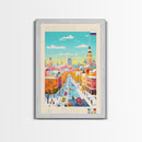 Nizhnevartovsk Russia Travel Poster Framed Canvas Print, Midcentury Modern Art, Pop Art Wall Decor, Scenic Wall Art, Living Room Decoration, Office Art