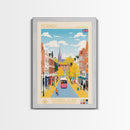 Norwich United Kingdom Travel Poster Framed Canvas Print, Midcentury Modern Art, Pop Art Wall Decor, Scenic Wall Art, Living Room Decoration, Office Art