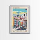 Novosibirsk Russia Travel Poster Framed Canvas Print, Midcentury Modern Art, Pop Art Wall Decor, Scenic Living Room Art, Bedroom Decor