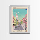 Omsk Russia Travel Poster Framed Canvas Print, Midcentury Modern Art, Pop Art Wall Decor, Scenic Wall Art, Living Room Decoration, Office Art