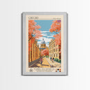 Nyiregyhaza Hungary Travel Poster Framed Canvas Print, Midcentury Modern Art, Pop Art Wall Decor, Scenic Wall Art, Living Room Decoration, Office Art
