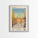 Pančevo Serbia Travel Poster Framed Canvas Print, Midcentury Modern Art, Pop Art Wall Decor, Scenic Wall Art, Living Room Decoration, Office Art