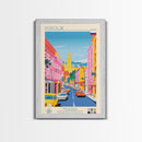 Podolsk Russia Travel Poster Framed Canvas Print, Midcentury Modern Art, Pop Art Wall Decor, Home Decor, Vacation Gift, Office Art
